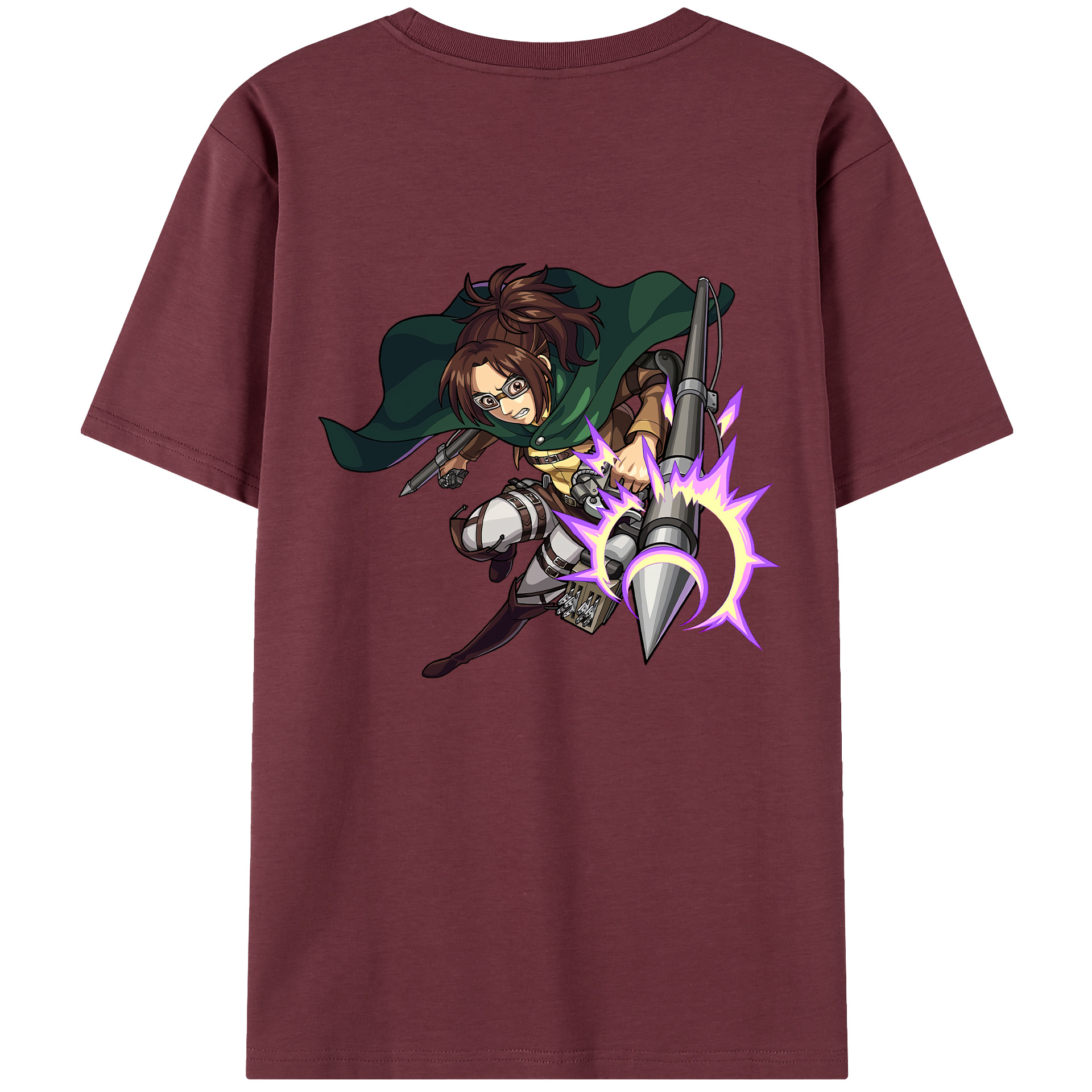 （画像用） 進撃の巨人 ハンジ·ゾエ Attack on Titan Hanji Zoe 綿100％半袖Tシャツ（背面プリント）